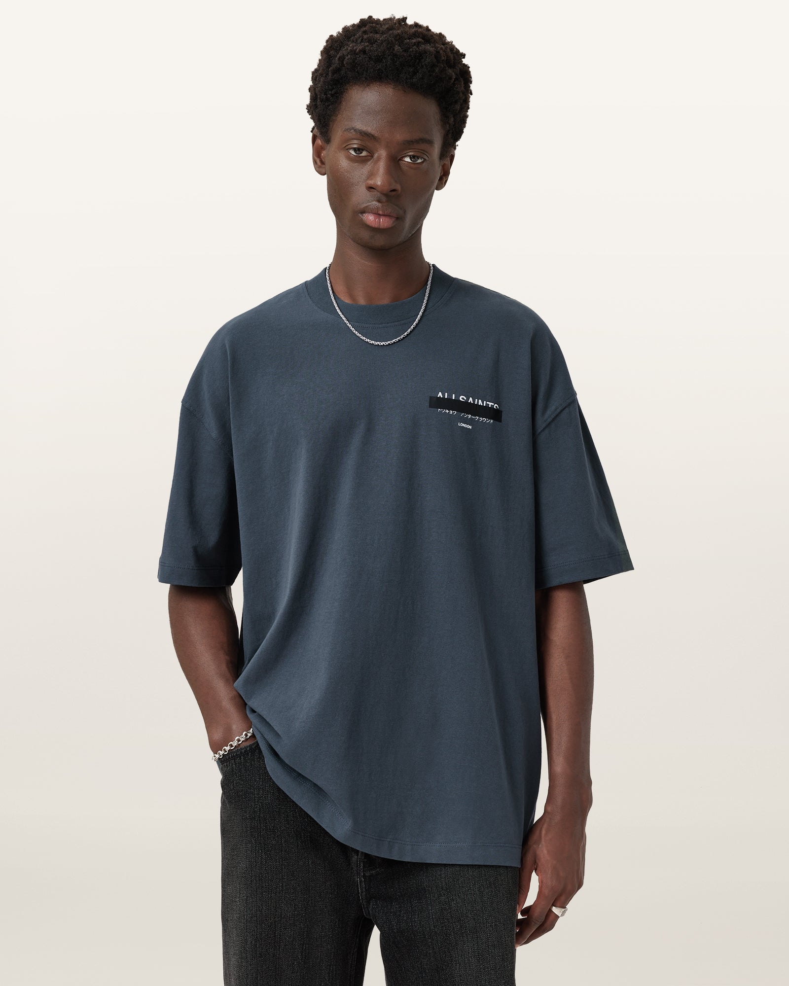 SUNIL BLUE Color Redact SS Crew from AllSaints
