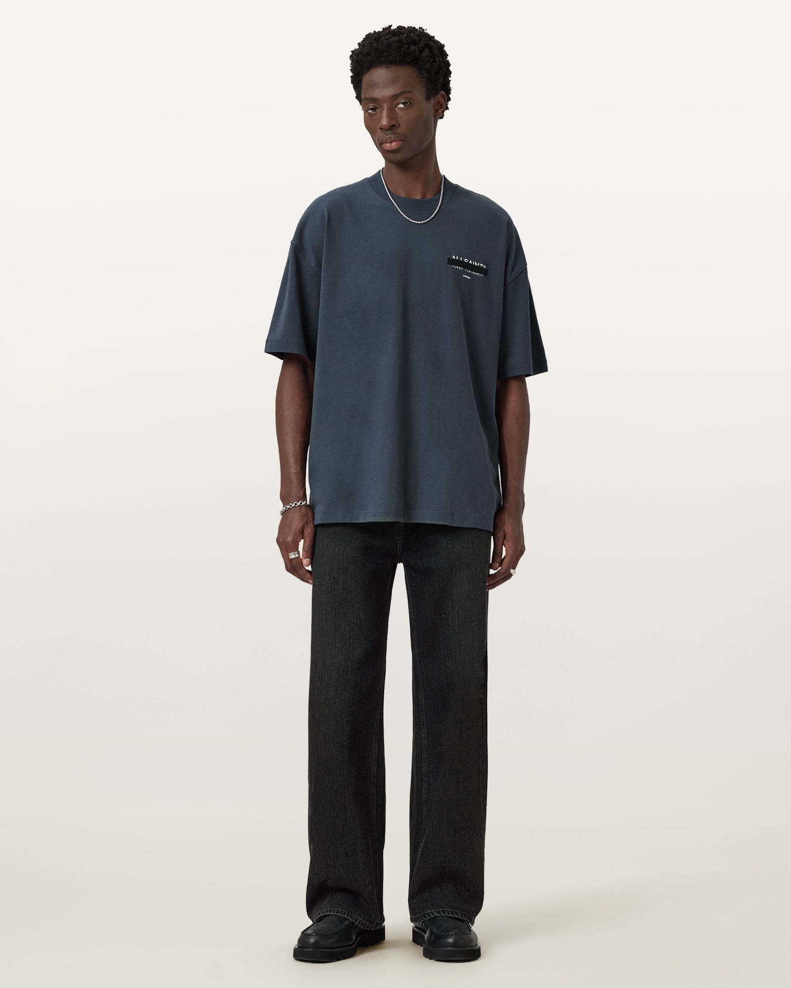 SUNIL BLUE Color Redact SS Crew from AllSaints