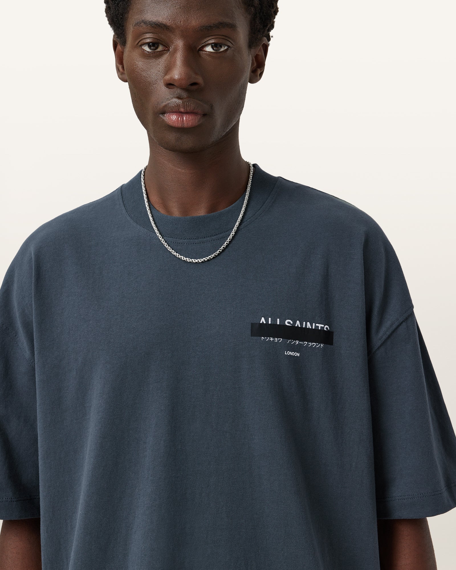 SUNIL BLUE Color Redact SS Crew from AllSaints