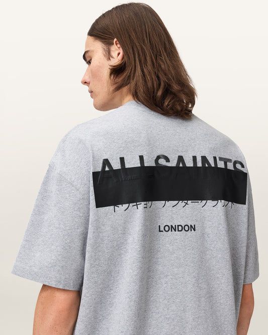 Grey Marl Color Redact SS Crew Tee from AllSaints