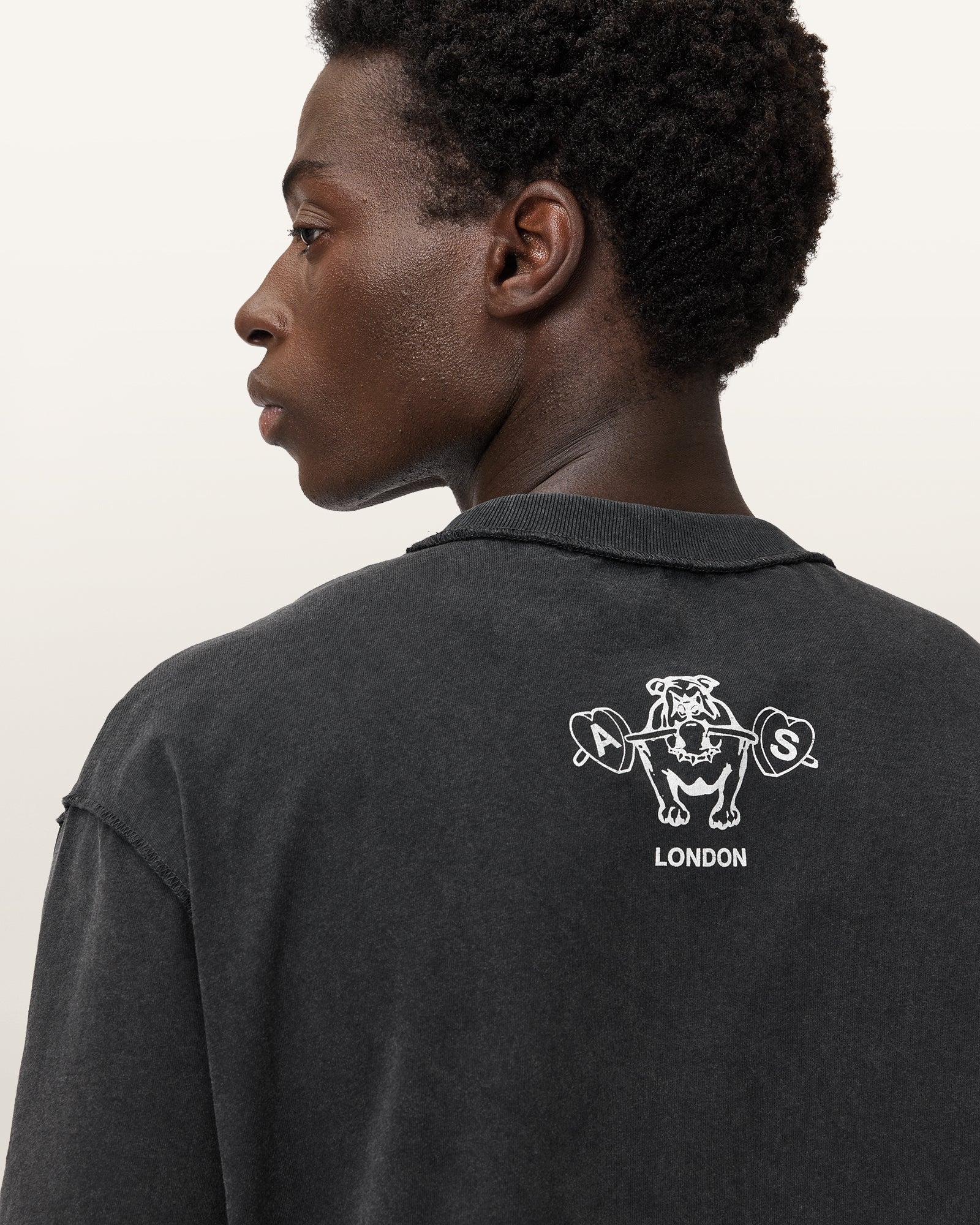 Washed Black Color Chingford SS Crew from AllSaints