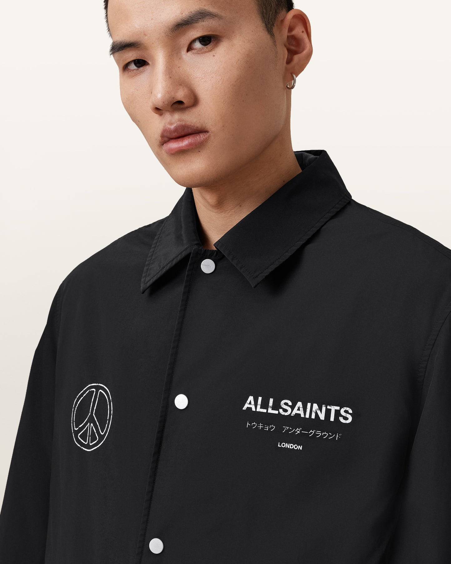 Black Color Orbital Coach Jacket from AllSaints