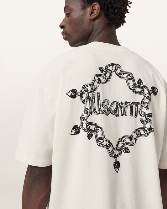 Chalk White Color Drip SS Crew from AllSaints