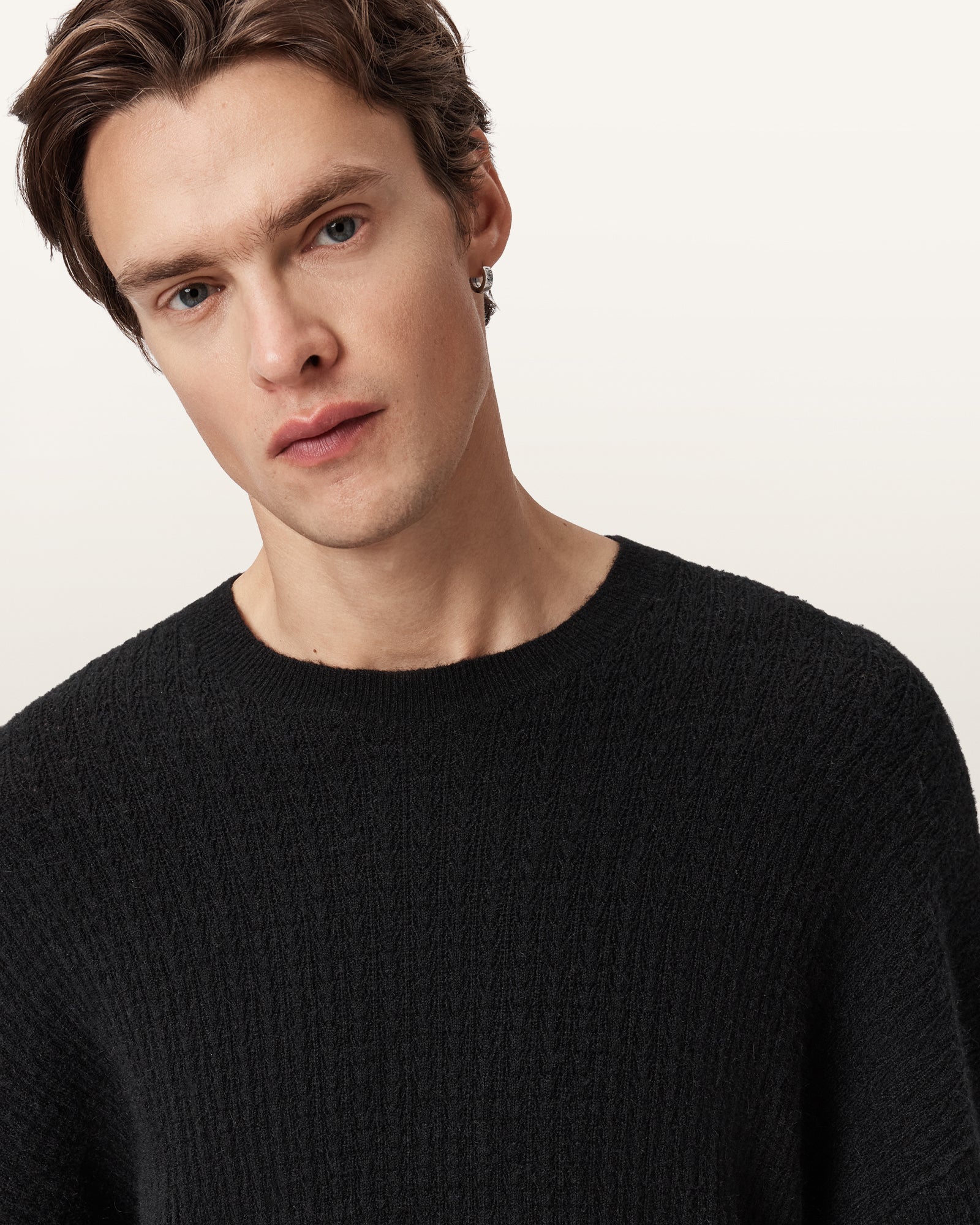 Black Color Jakob Crew Knit from AllSaints