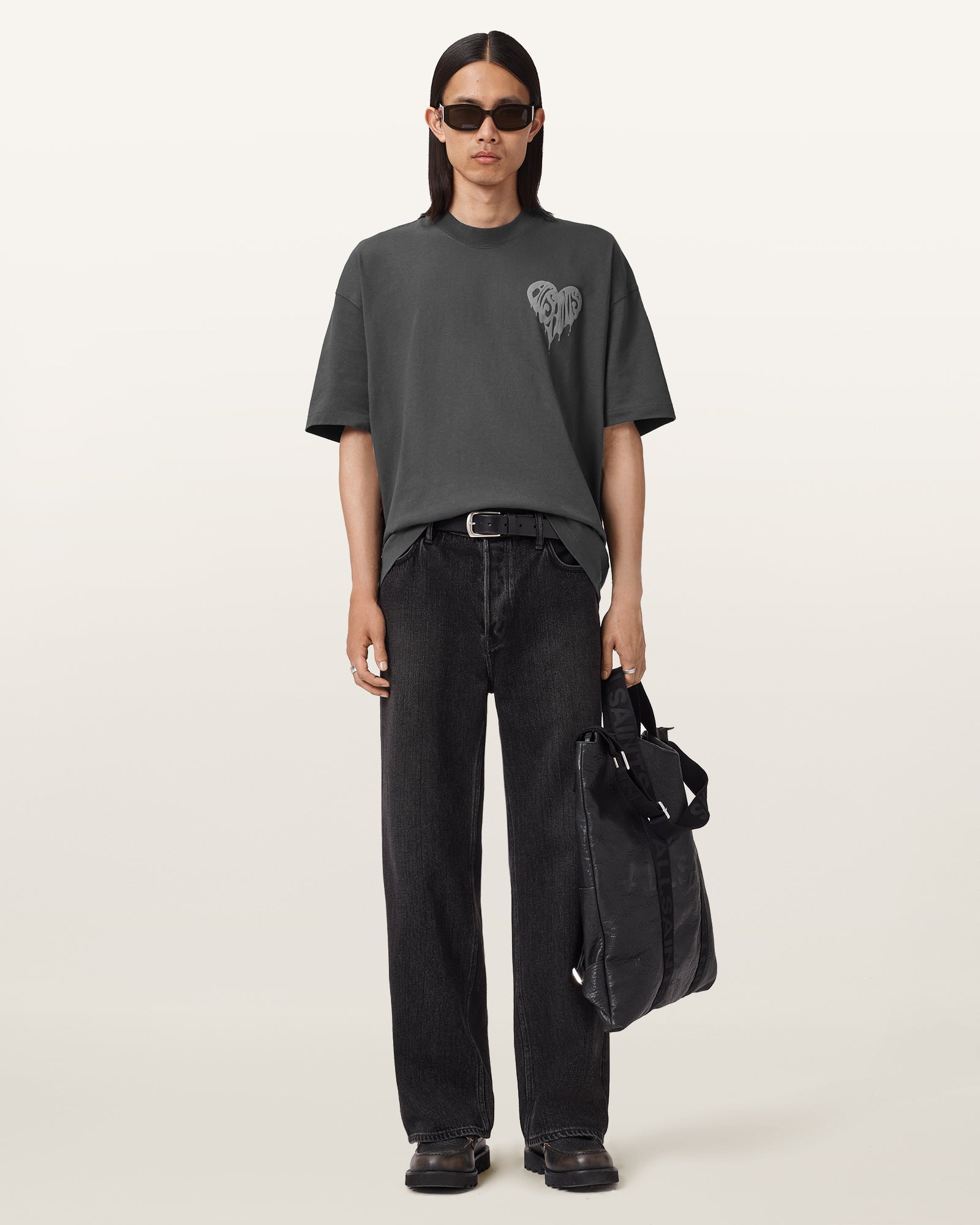 Washed Black Color Trip SS Crew from AllSaints