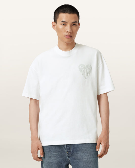 Optic White Color Trip SS Crew from AllSaints