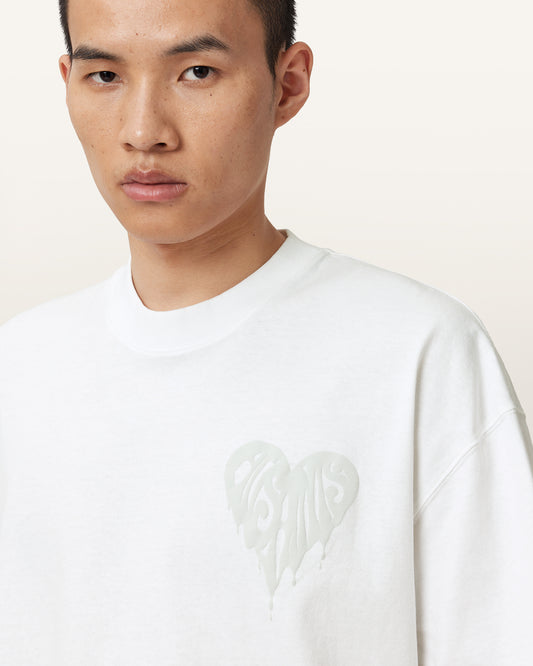 Optic White Color Trip SS Crew from AllSaints