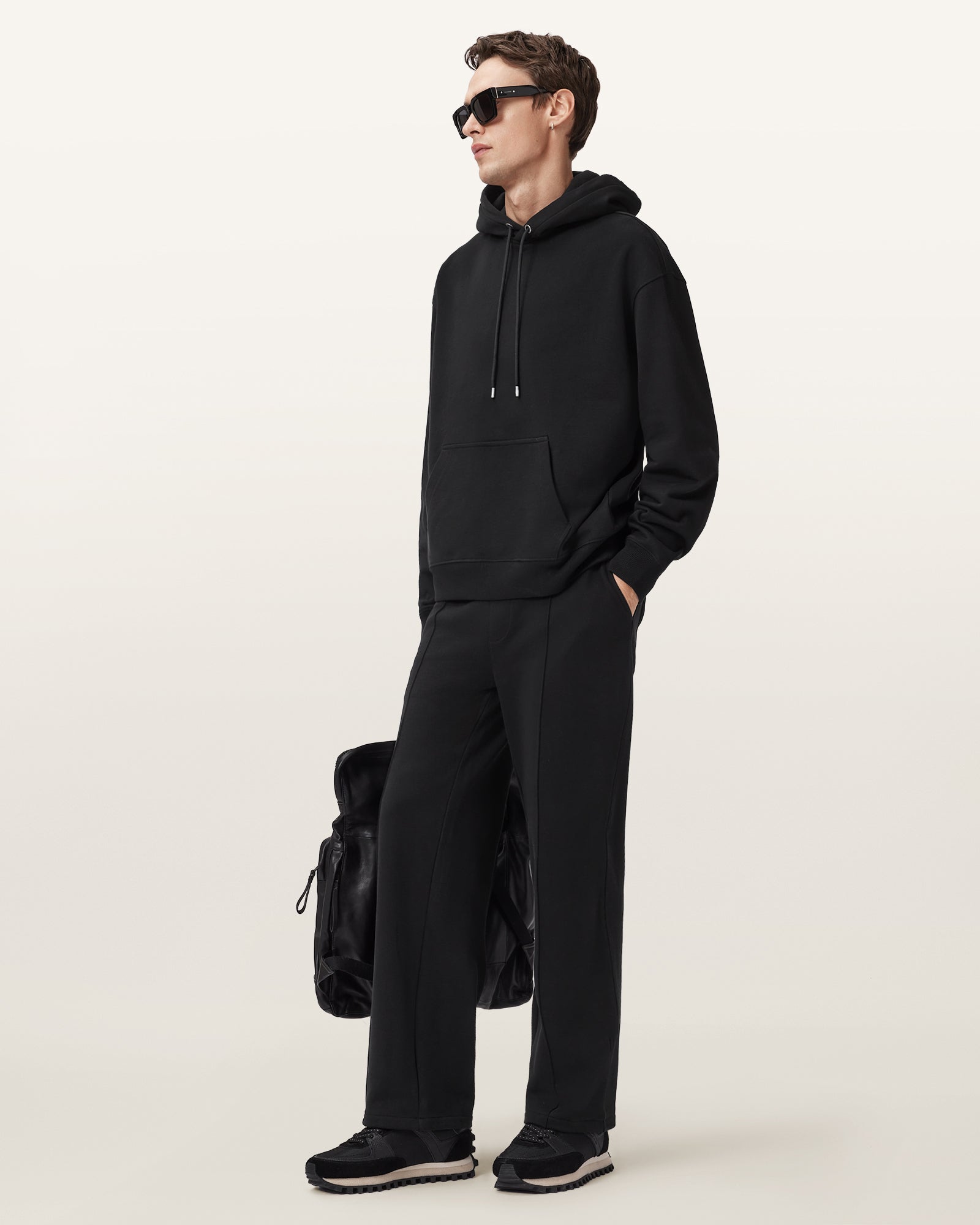 Jet Black Color Milo Sweatpant from AllSaints