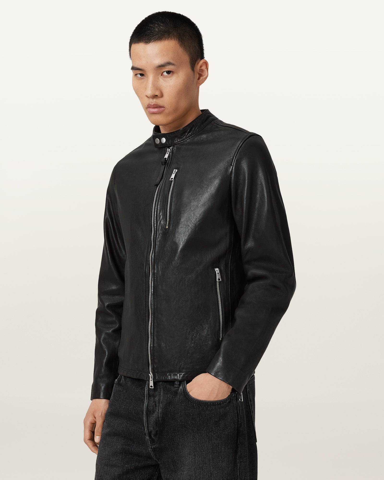 Black Color Ashton Leather Jacket from AllSaints
