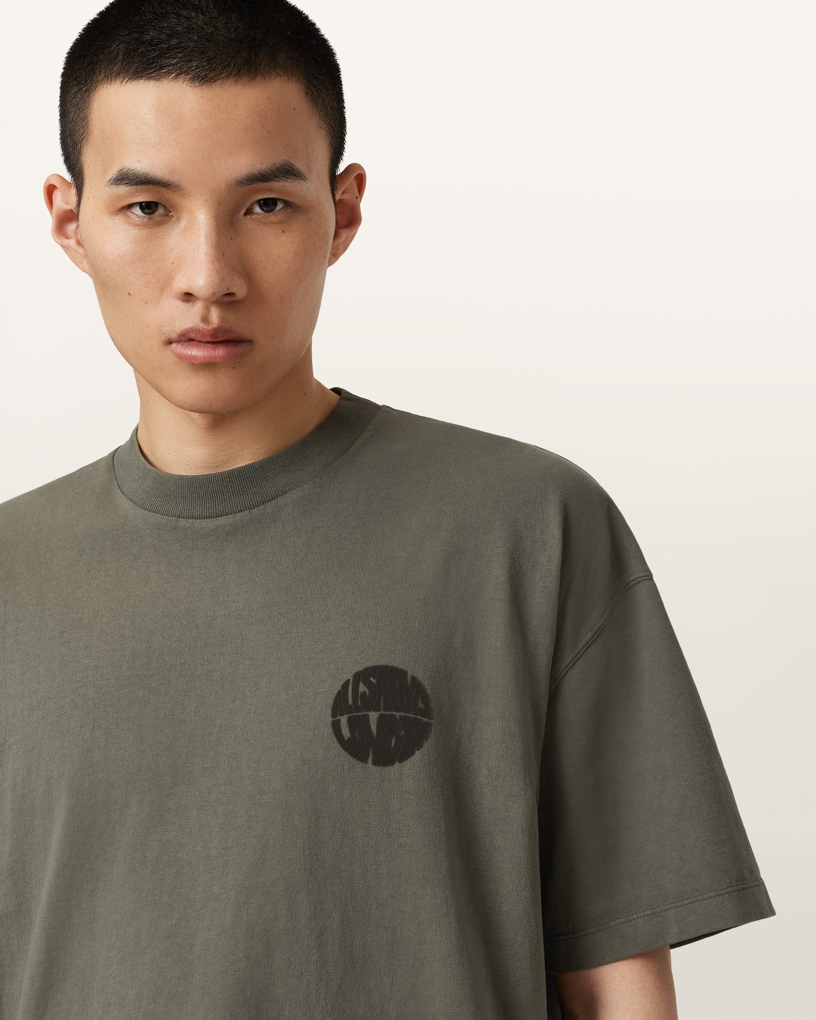Forest Green Color Waved SS Crew from AllSaints