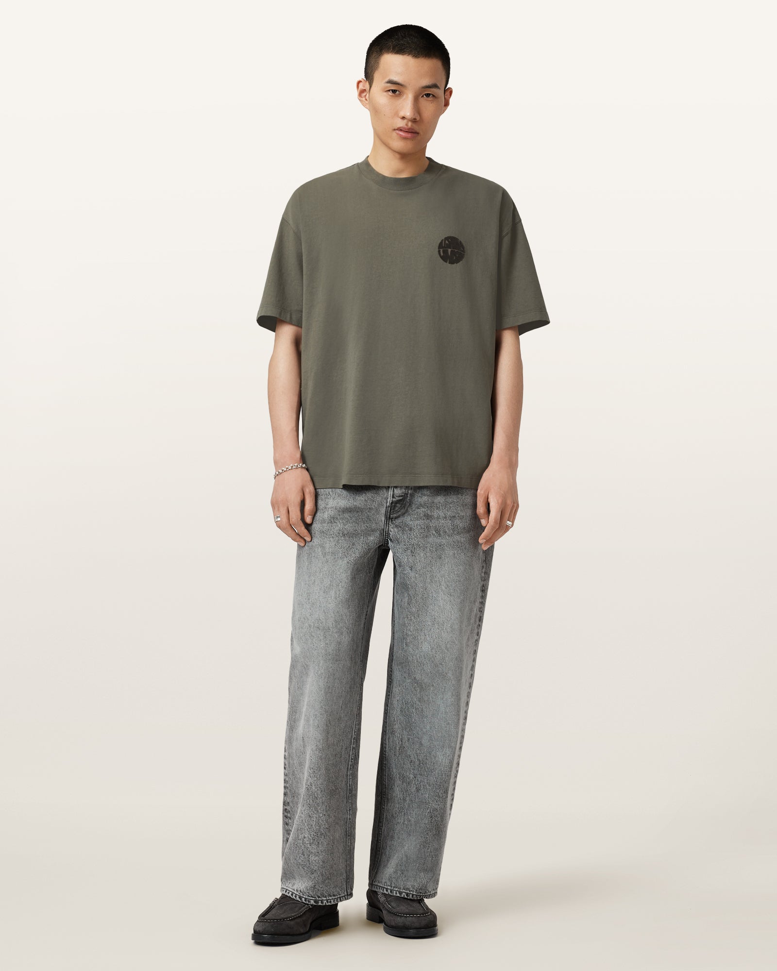 Forest Green Color Waved SS Crew from AllSaints