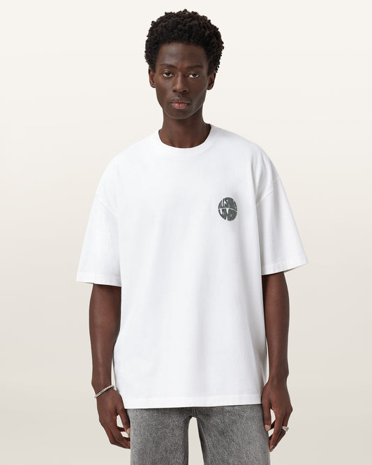 ASHEN WHITE Color Waved SS Crew from AllSaints