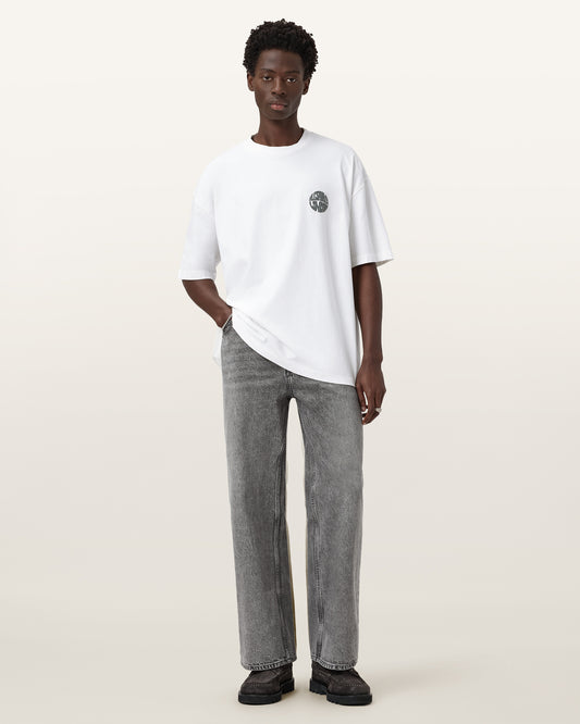 ASHEN WHITE Color Waved SS Crew from AllSaints
