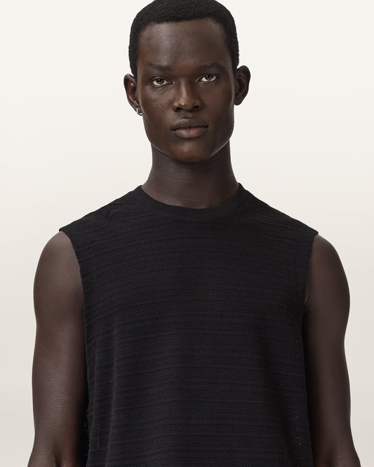 Jet Black Color Cove SL Crew Tee from AllSaints