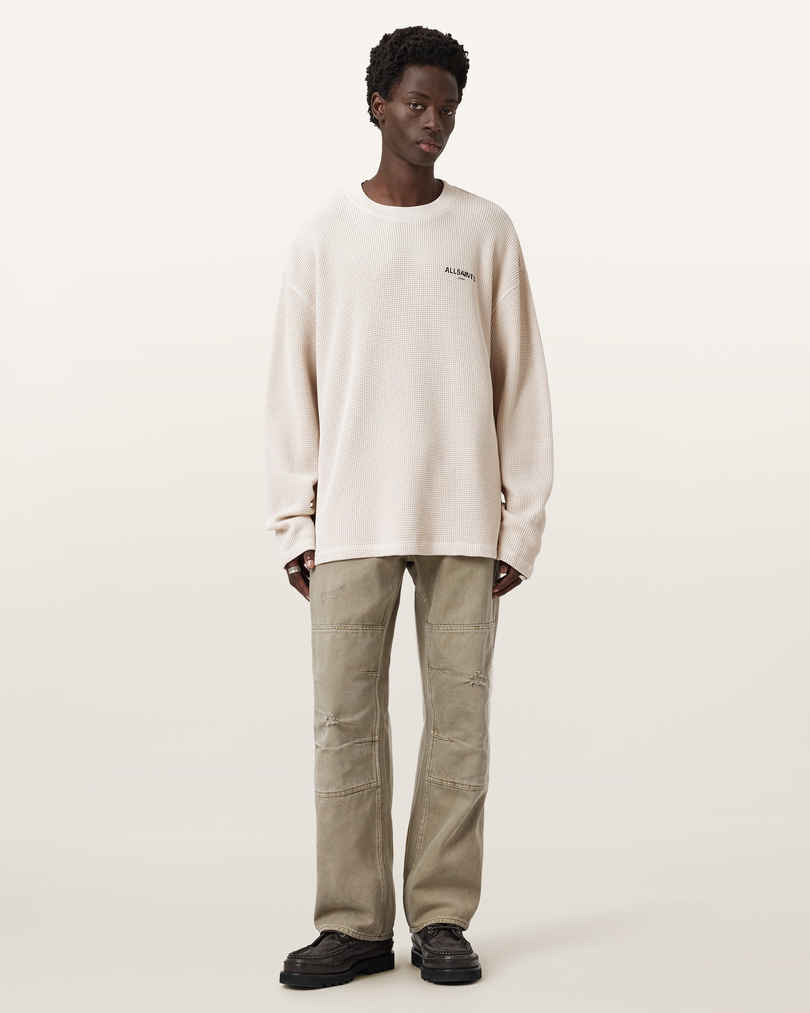 SMOKE WHITE Color Sect LS Crew from AllSaints