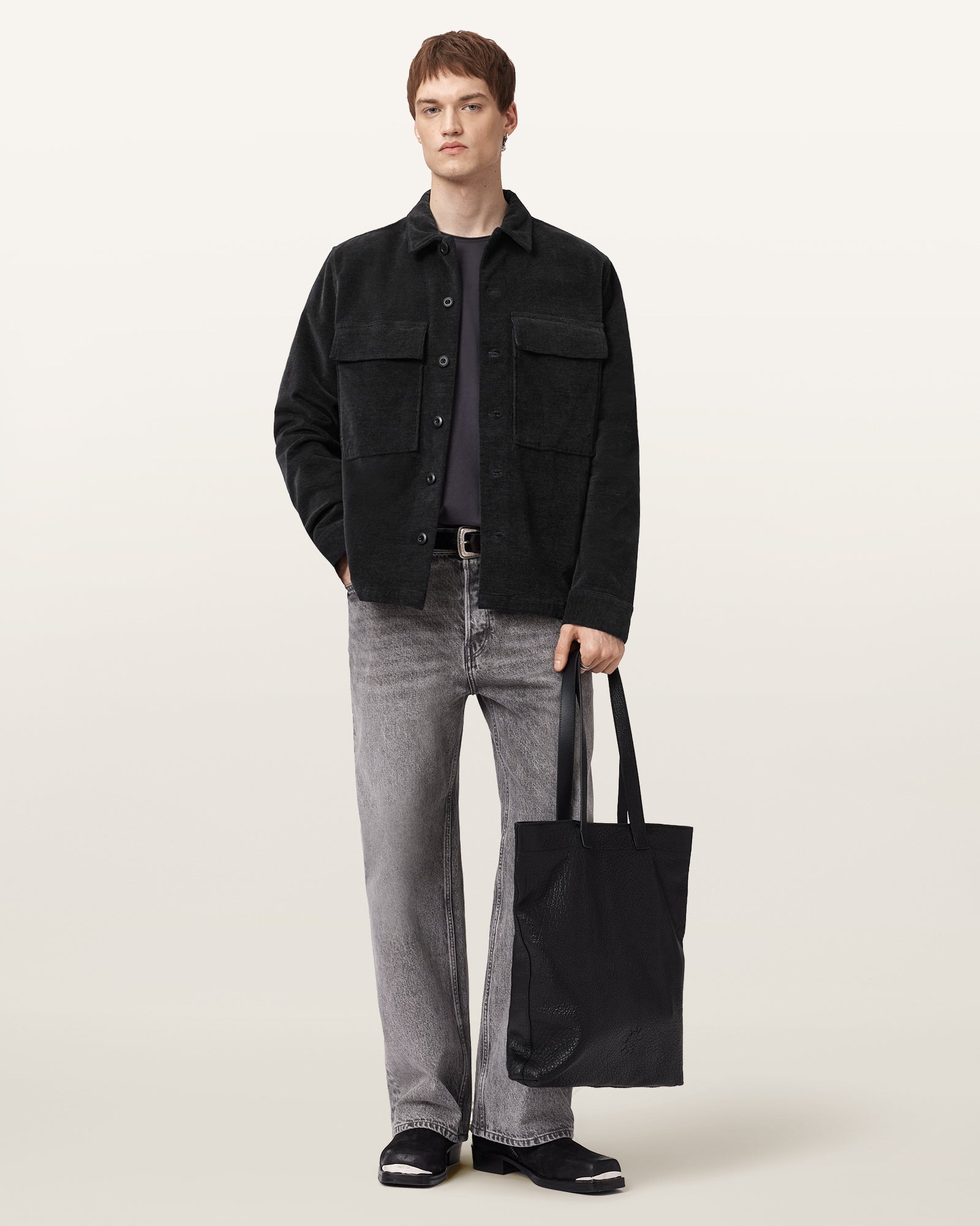 Faded Black Color Hawker LS Shirt from AllSaints