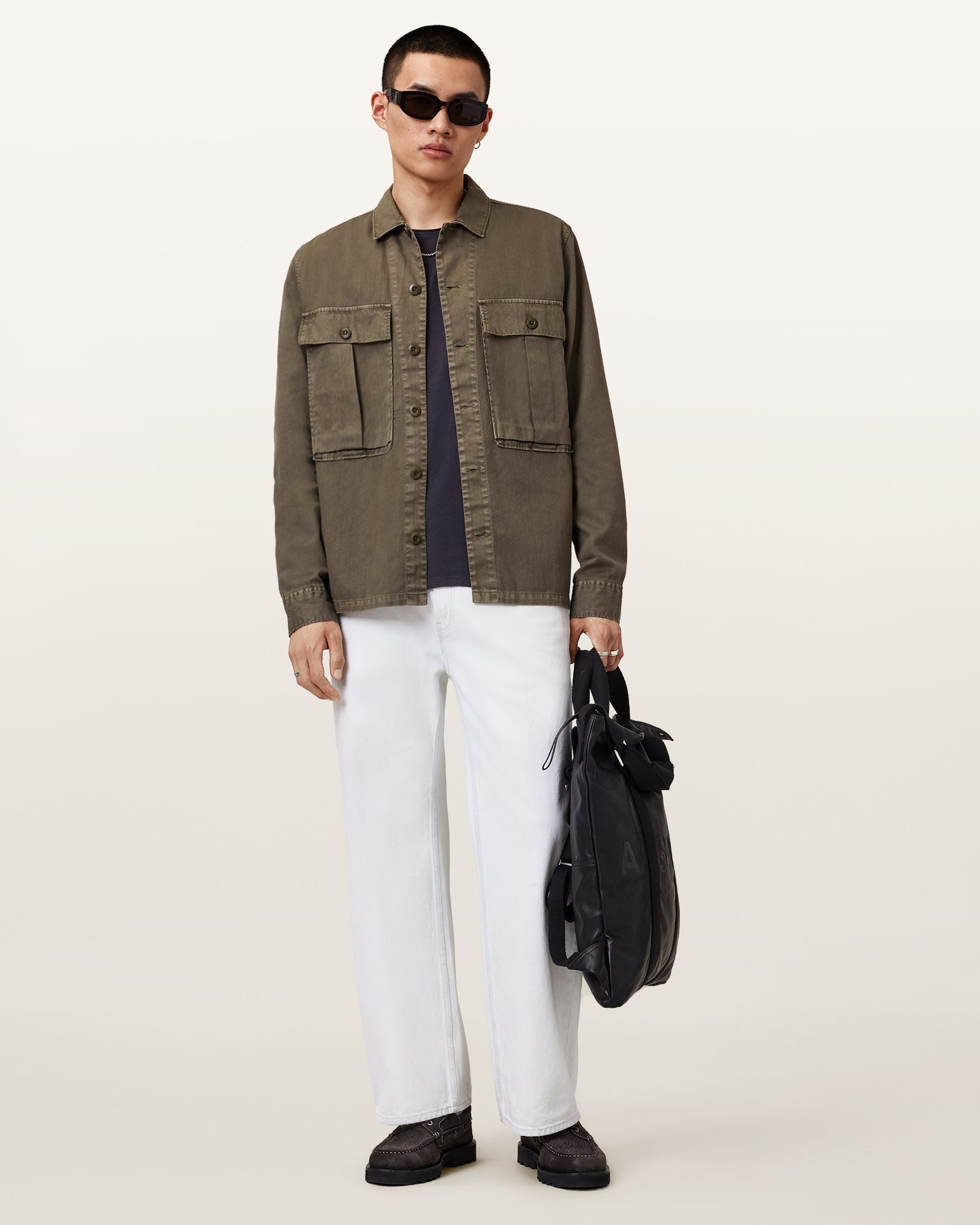PASTORAL GREEN Color Albyn LS Shirt from AllSaints