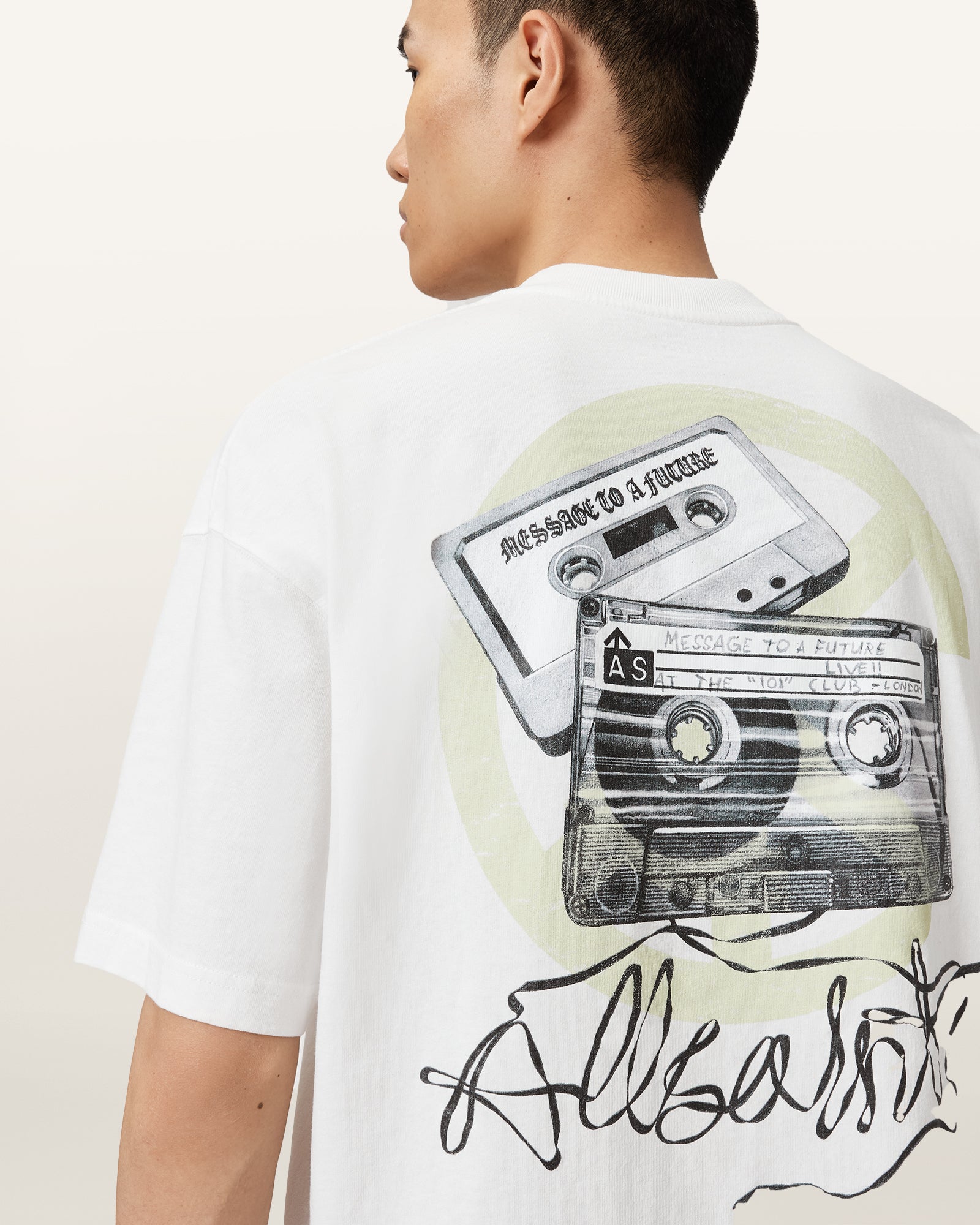 Chalk White Color Reel SS Crew from AllSaints