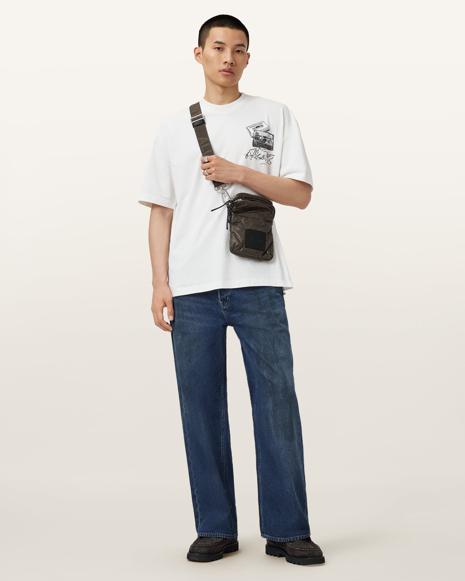Chalk White Color Reel SS Crew from AllSaints