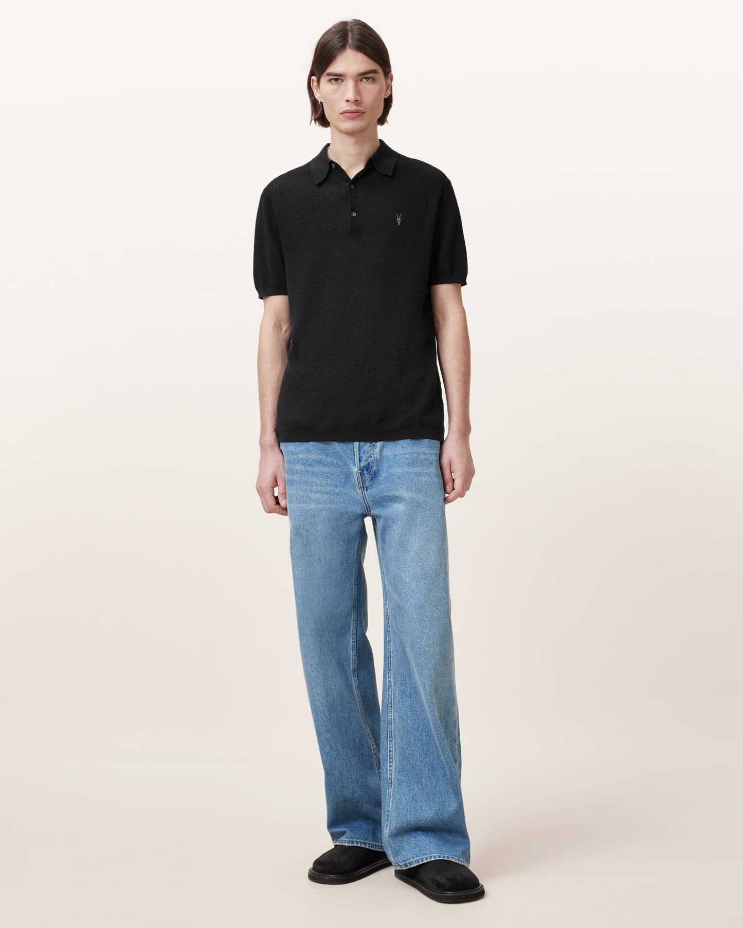 Black Color Aubrey SS Polo from AllSaints