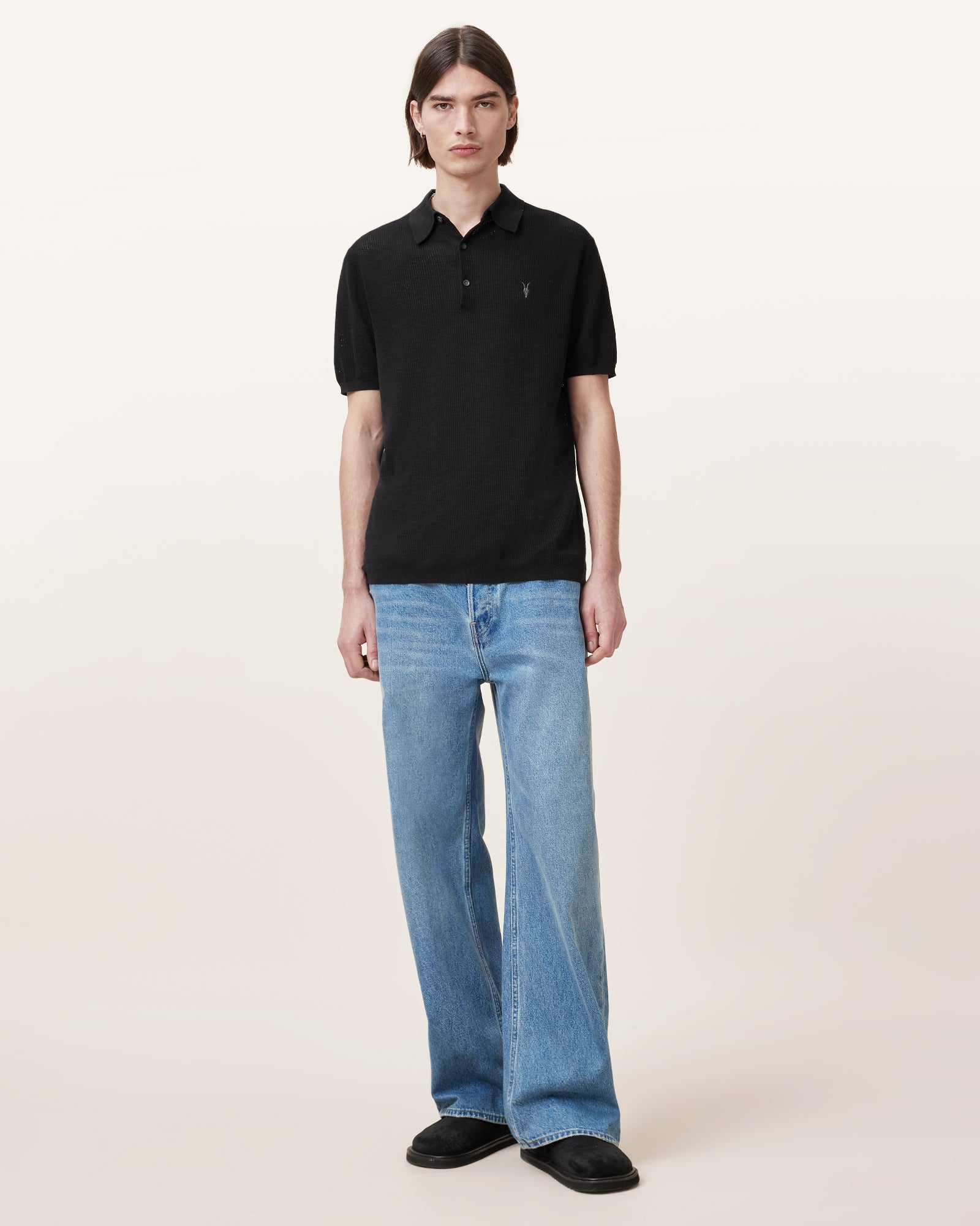 Black Color Aubrey SS Polo from AllSaints