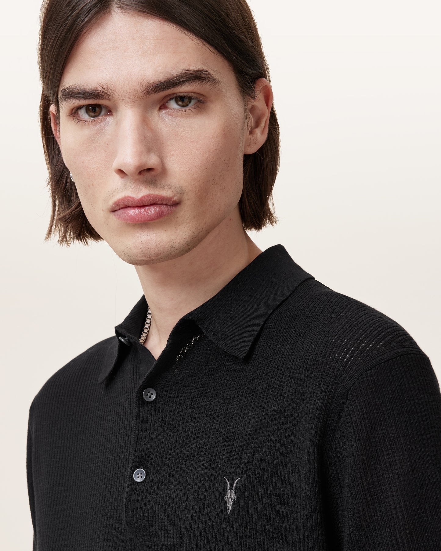 Black Color Aubrey SS Polo from AllSaints