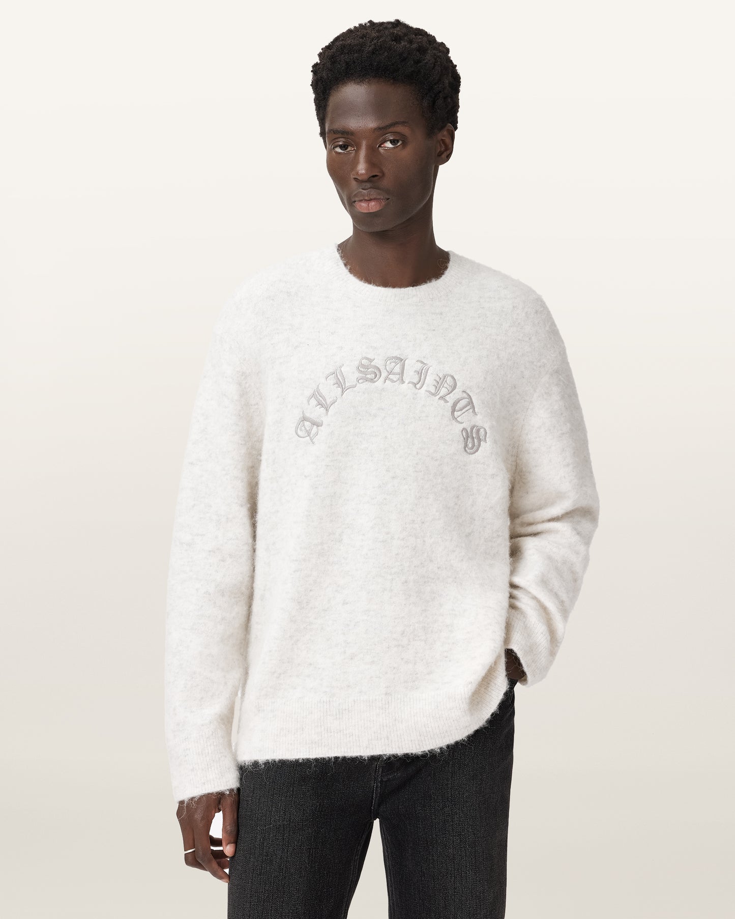ECRU WHITE Color Curv Crew Knitwear from AllSaints