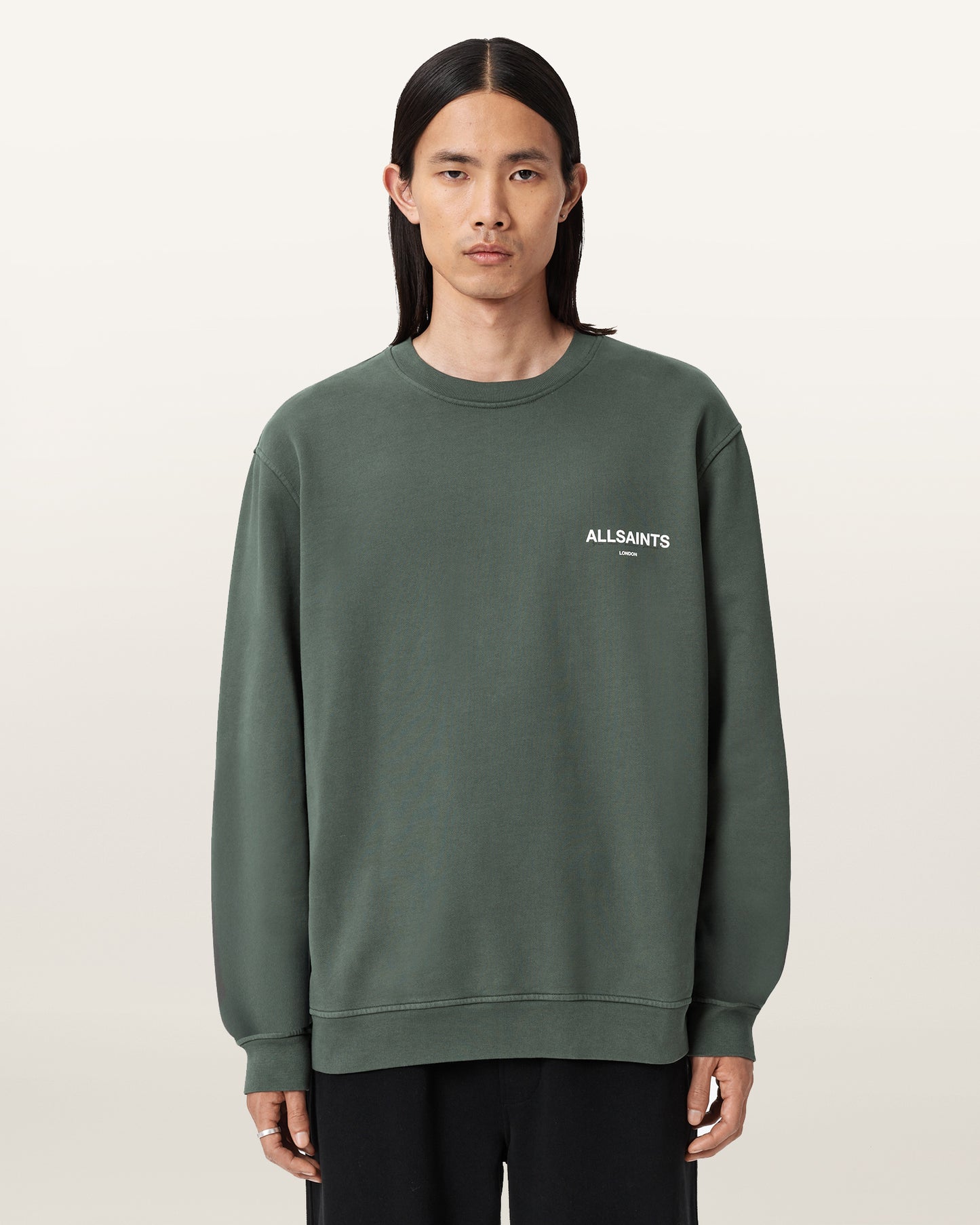 GARNET GREEN Color Halcyon Crew Sweatshirt from AllSaints
