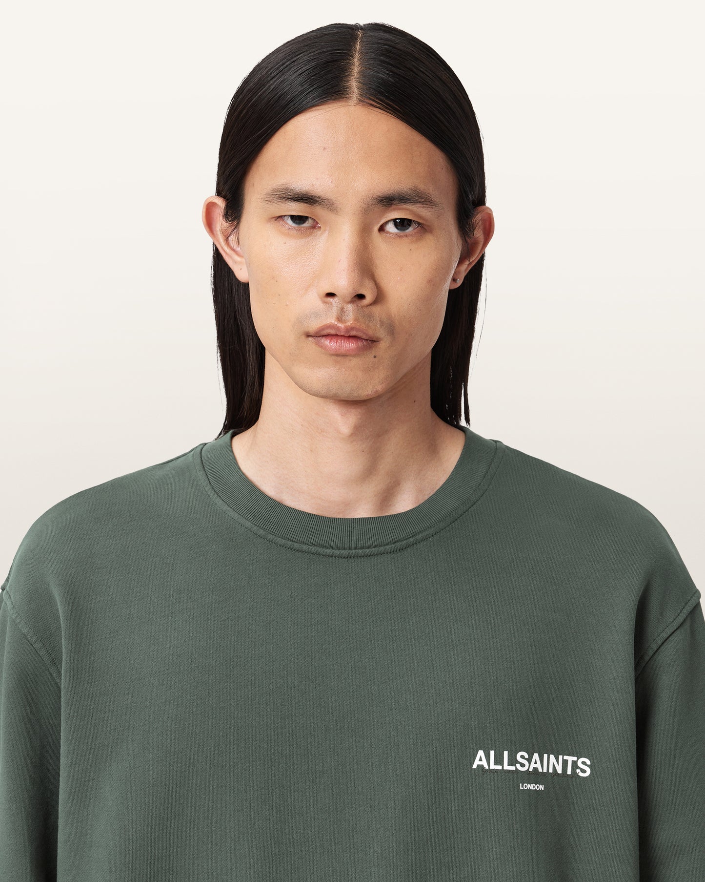 GARNET GREEN Color Halcyon Crew Sweatshirt from AllSaints