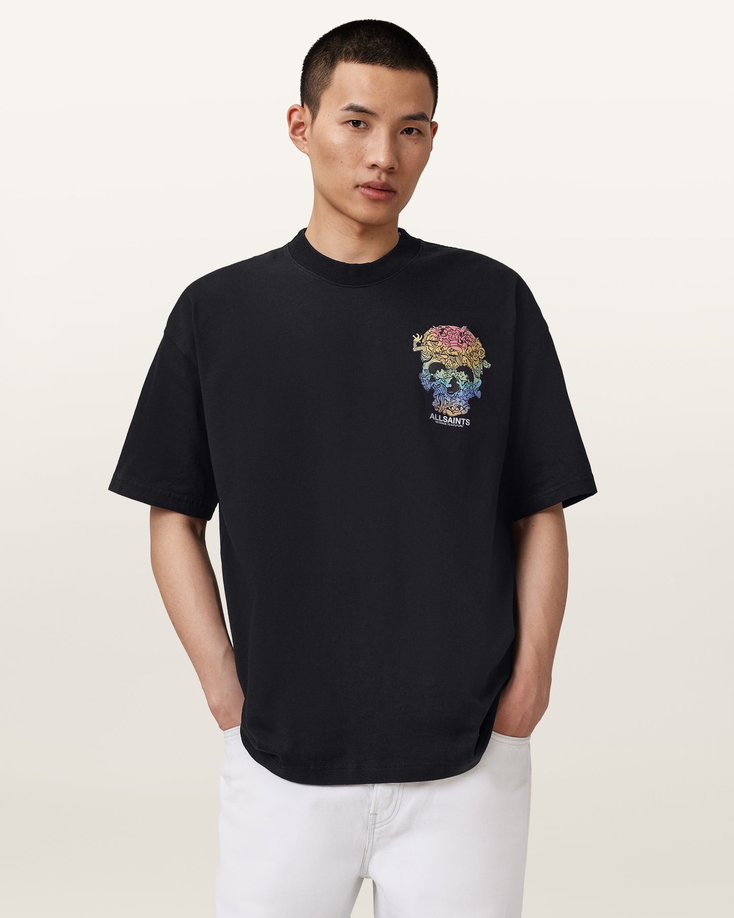Washed Black Color Trance SS Crew from AllSaints