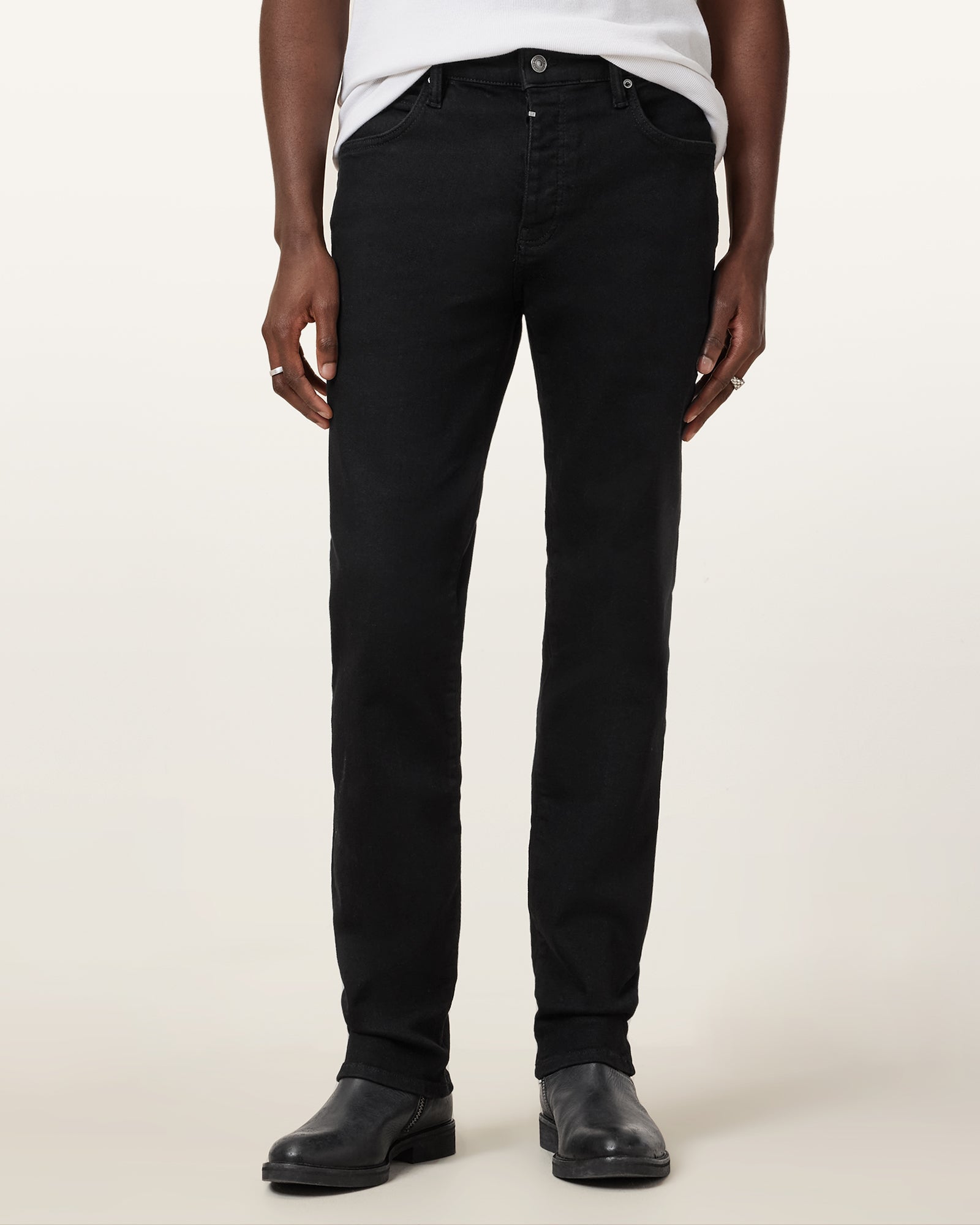 Jet Black Color Sid Jean from AllSaints
