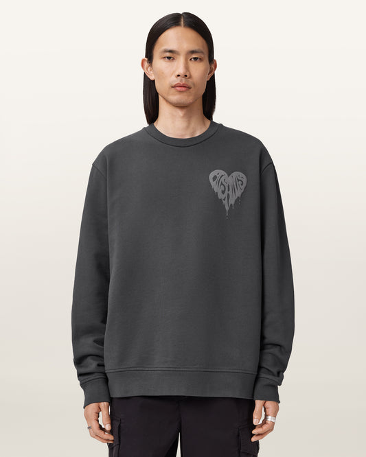 Washed Black Color Trip Crew Sweatshirt from AllSaints