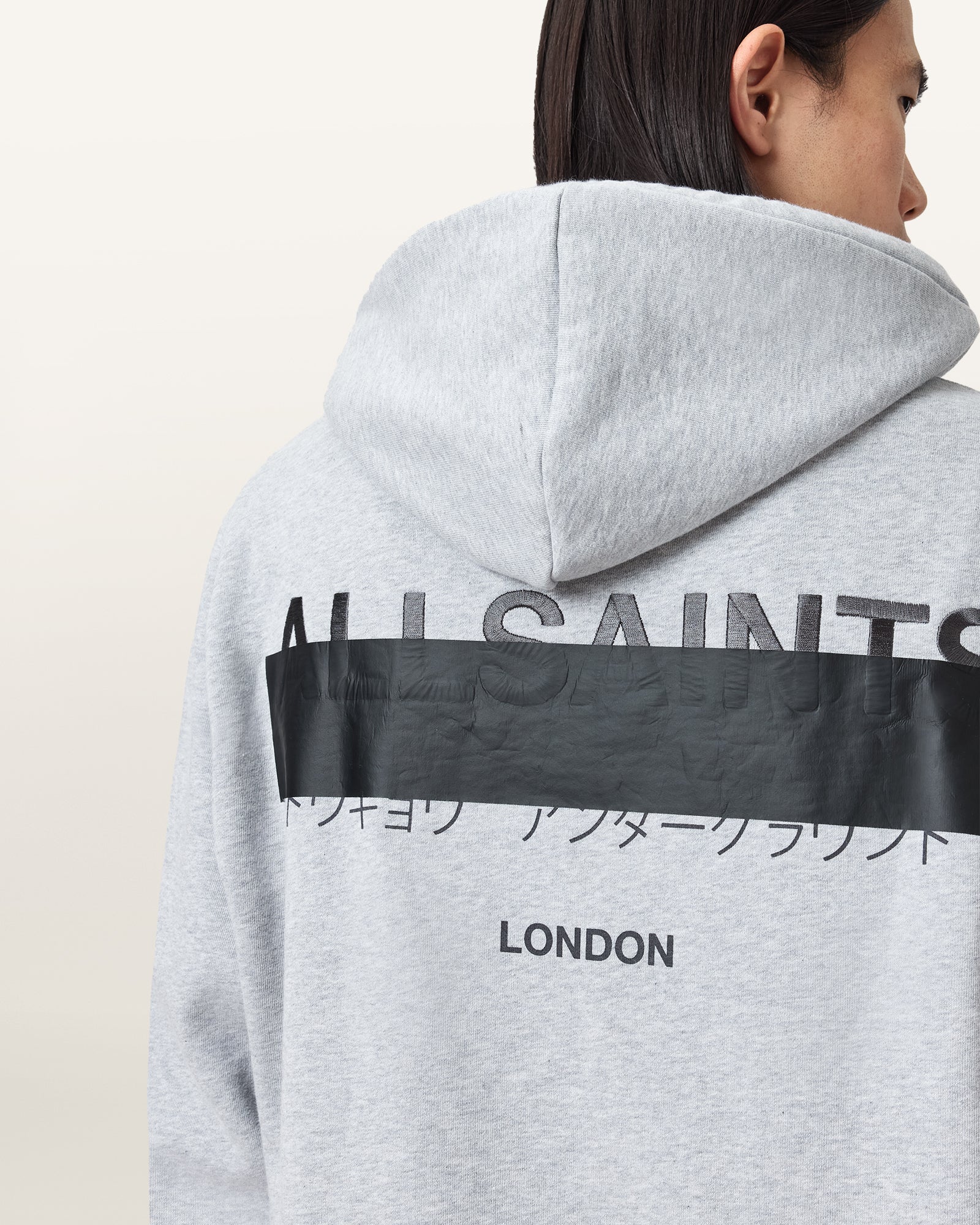 Grey Marl Color Redact Zip Hoody from AllSaints