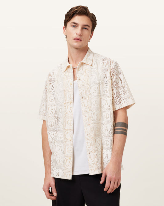 JETSTREAM WHITE Color Netley SS Shirt from AllSaints