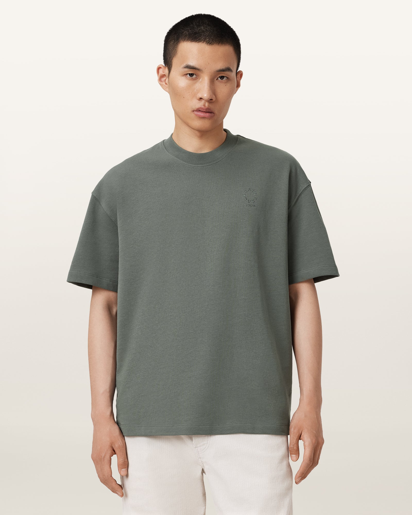 GASTOR GREEN Color Haven SS Crew from AllSaints