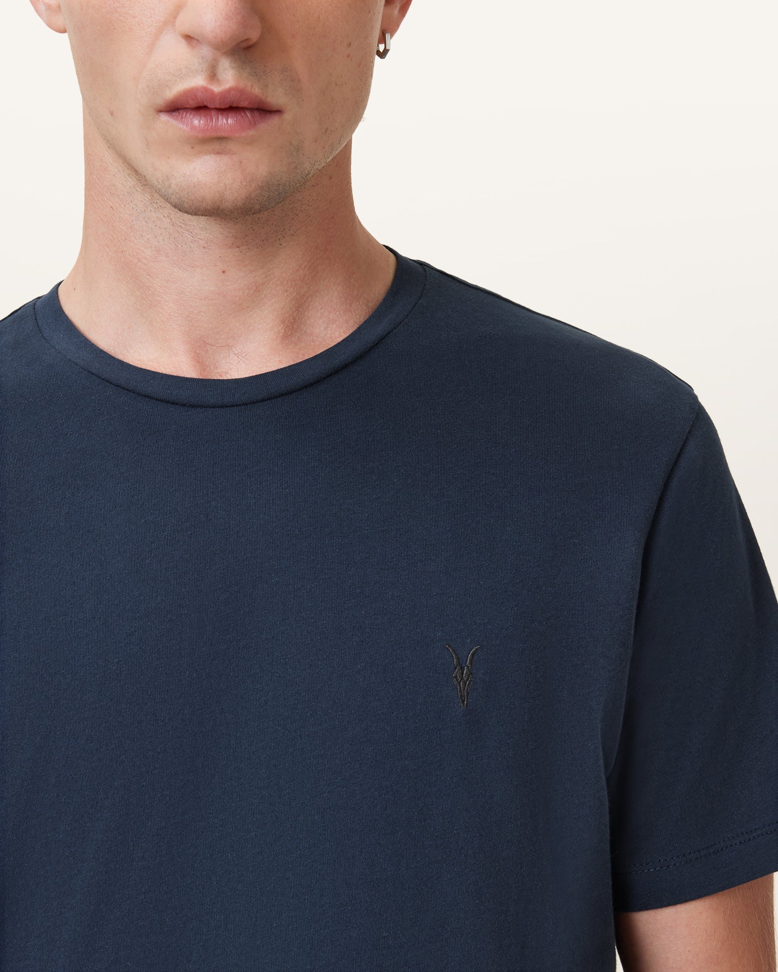NAVY BLUE Color Brace SS Crew from AllSaints