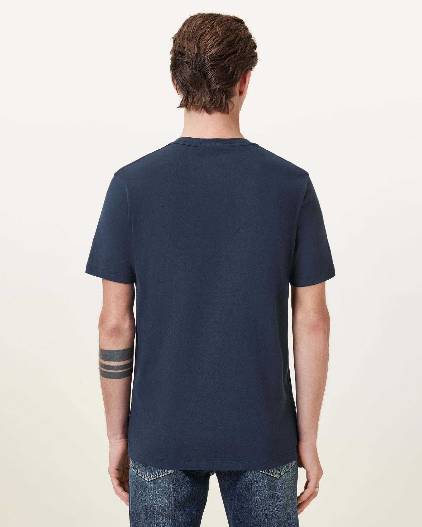NAVY BLUE Color Brace SS Crew from AllSaints