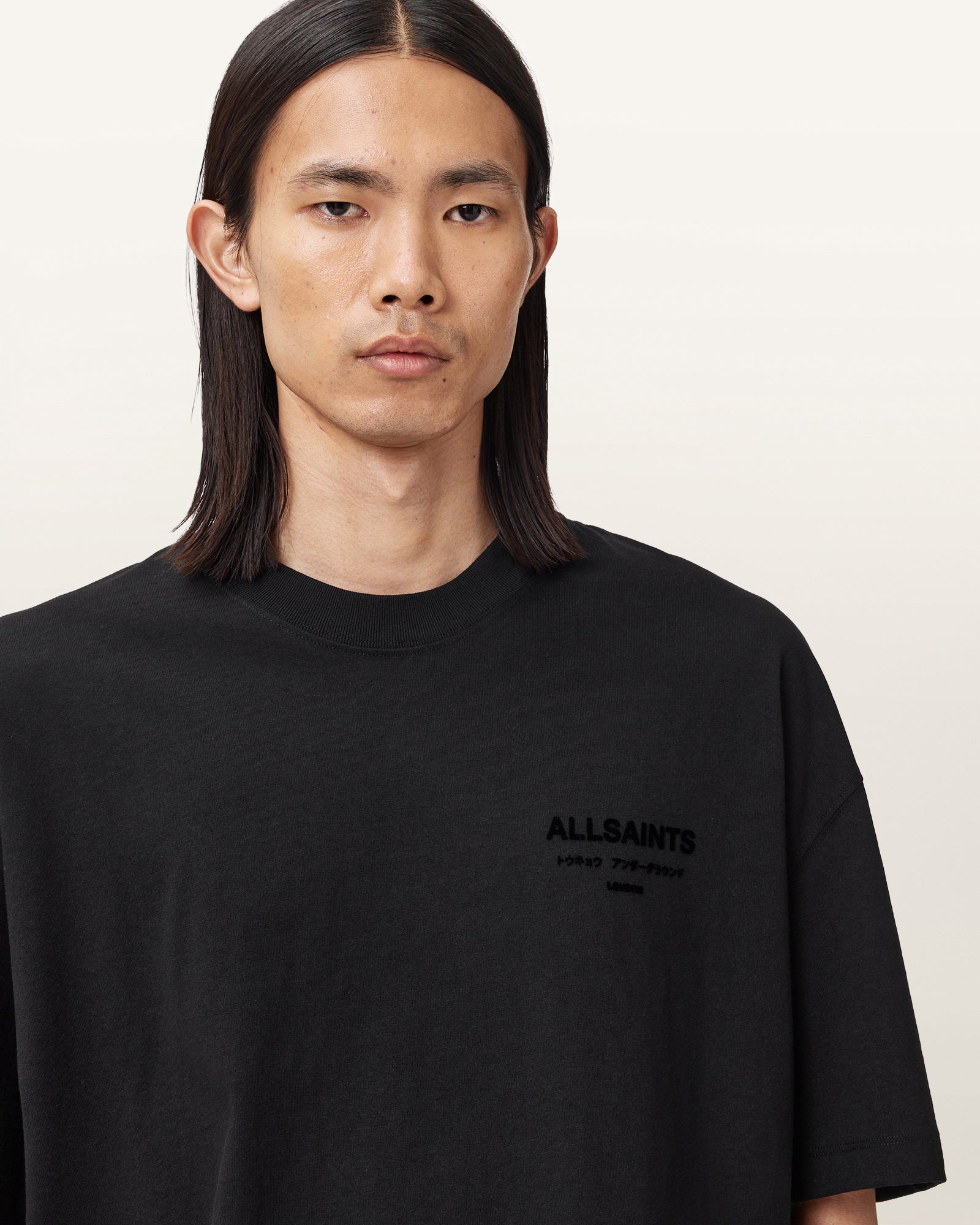 Jet Black Color Xander SS Crew from AllSaints
