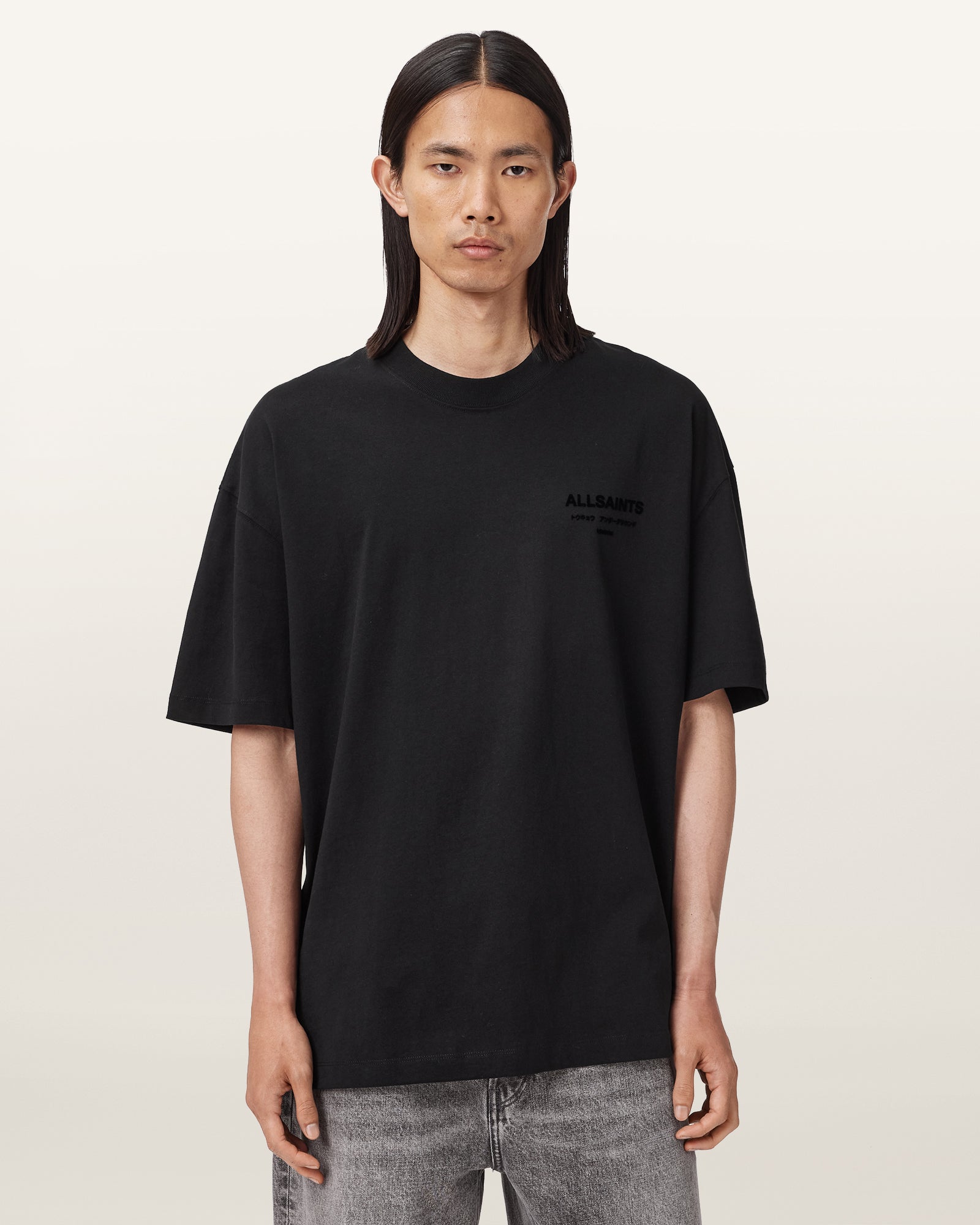 Jet Black Color Xander SS Crew from AllSaints