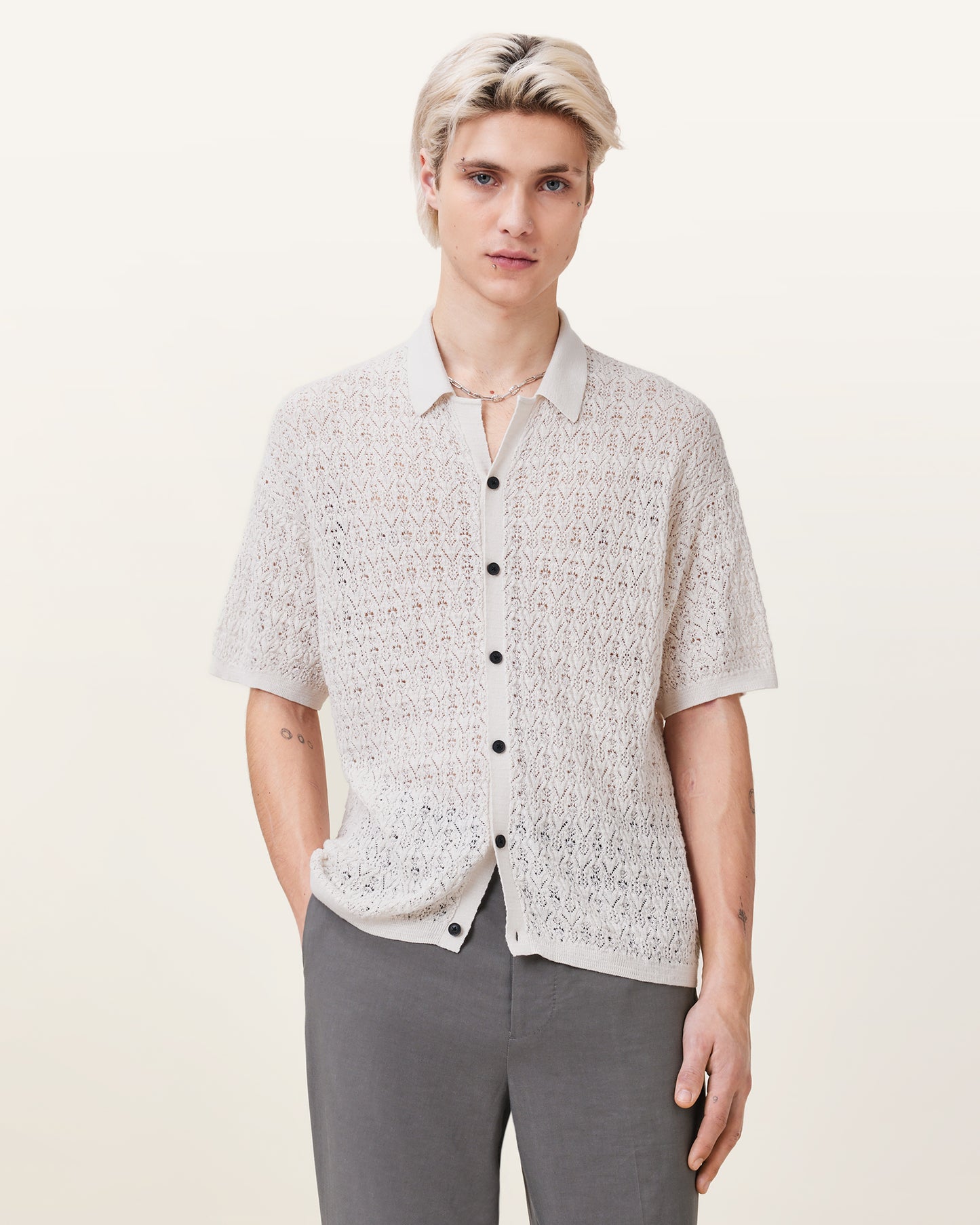 ECRU WHITE Color Loire SS Cardigan from AllSaints