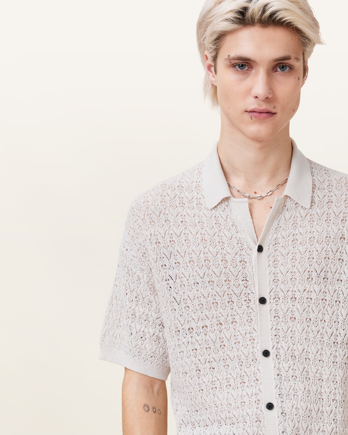 ECRU WHITE Color Loire SS Cardigan from AllSaints