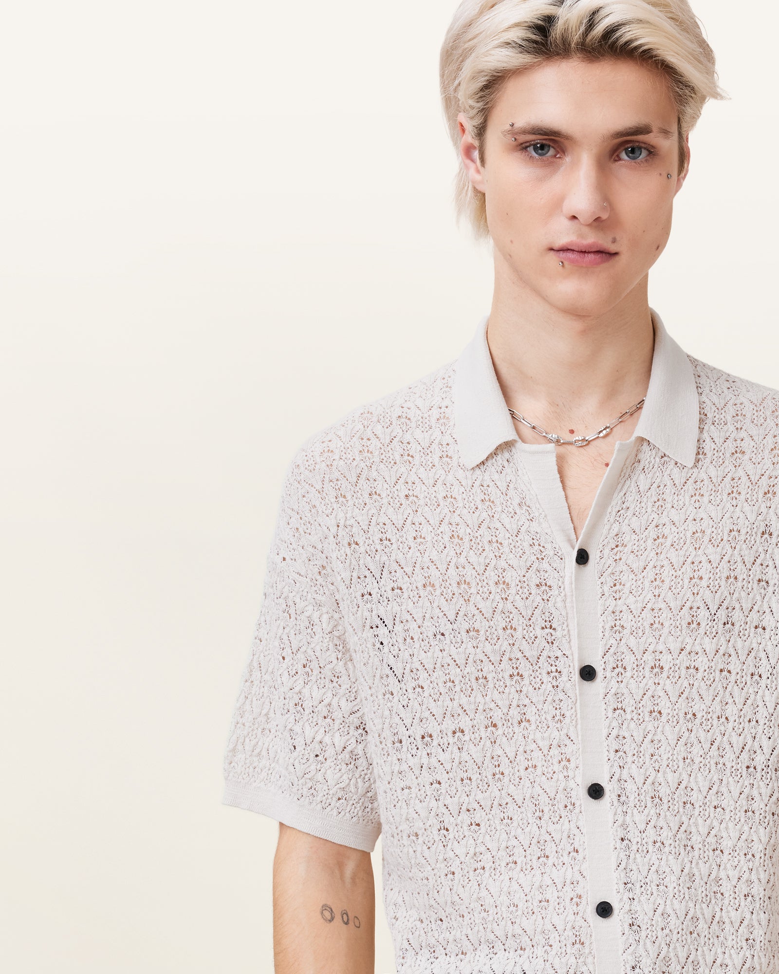 ECRU WHITE Color Loire SS Cardigan from AllSaints