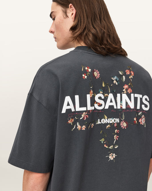 Washed Black Color Pentacle SS Crew Tee from AllSaints