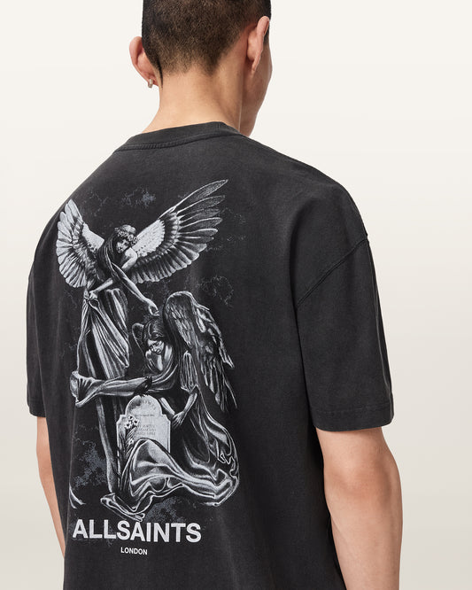 Washed Black Color Seraph SS Crew Tee from AllSaints