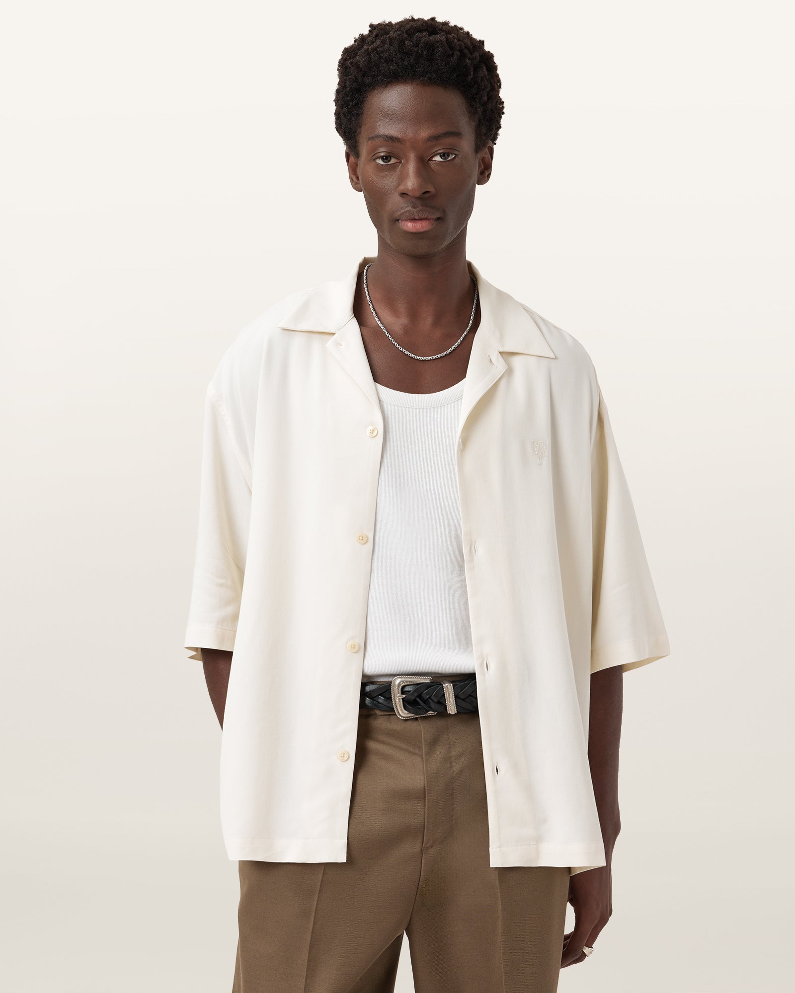 JETSTREAM WHITE Color Rialto SS Shirt from AllSaints