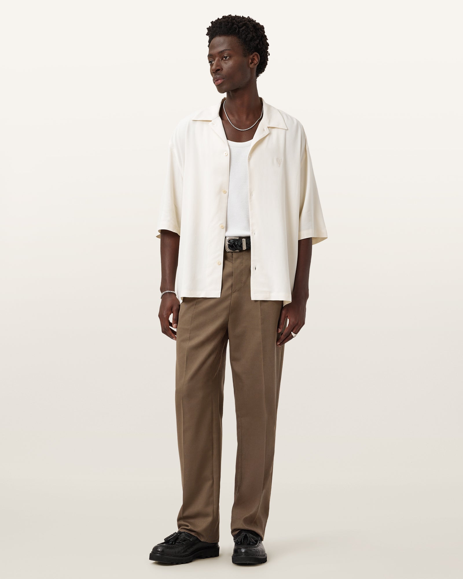 JETSTREAM WHITE Color Rialto SS Shirt from AllSaints