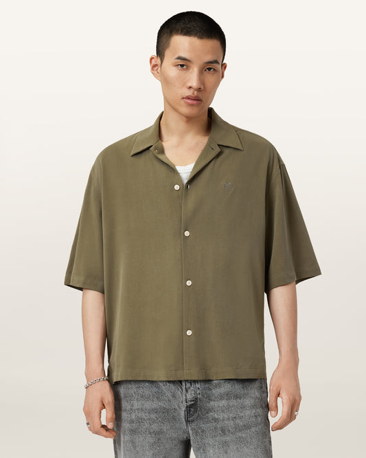 DUSTY GREEN Color Rialto SS Shirt from AllSaints