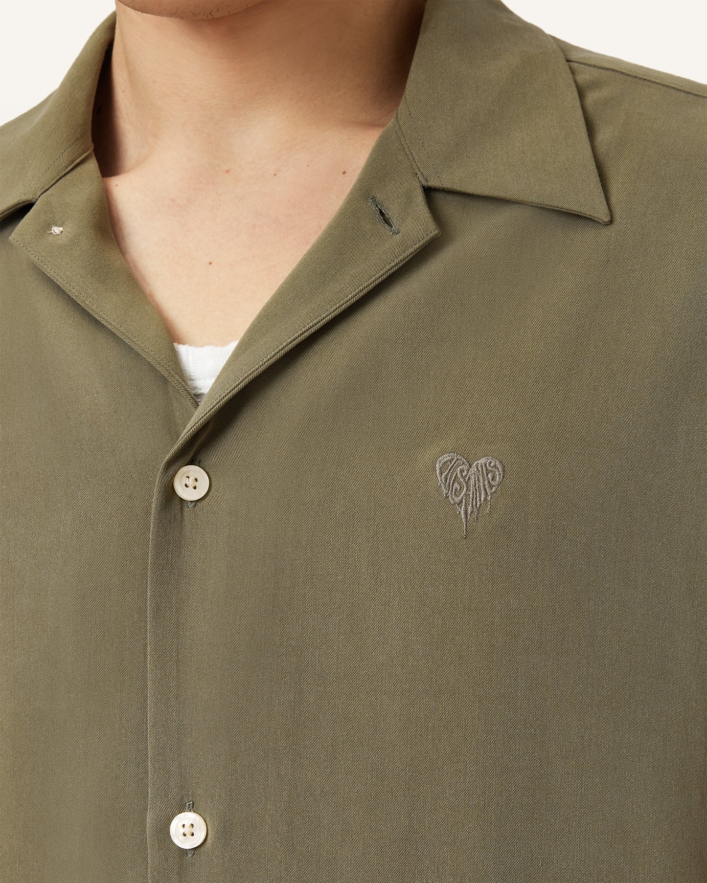 DUSTY GREEN Color Rialto SS Shirt from AllSaints