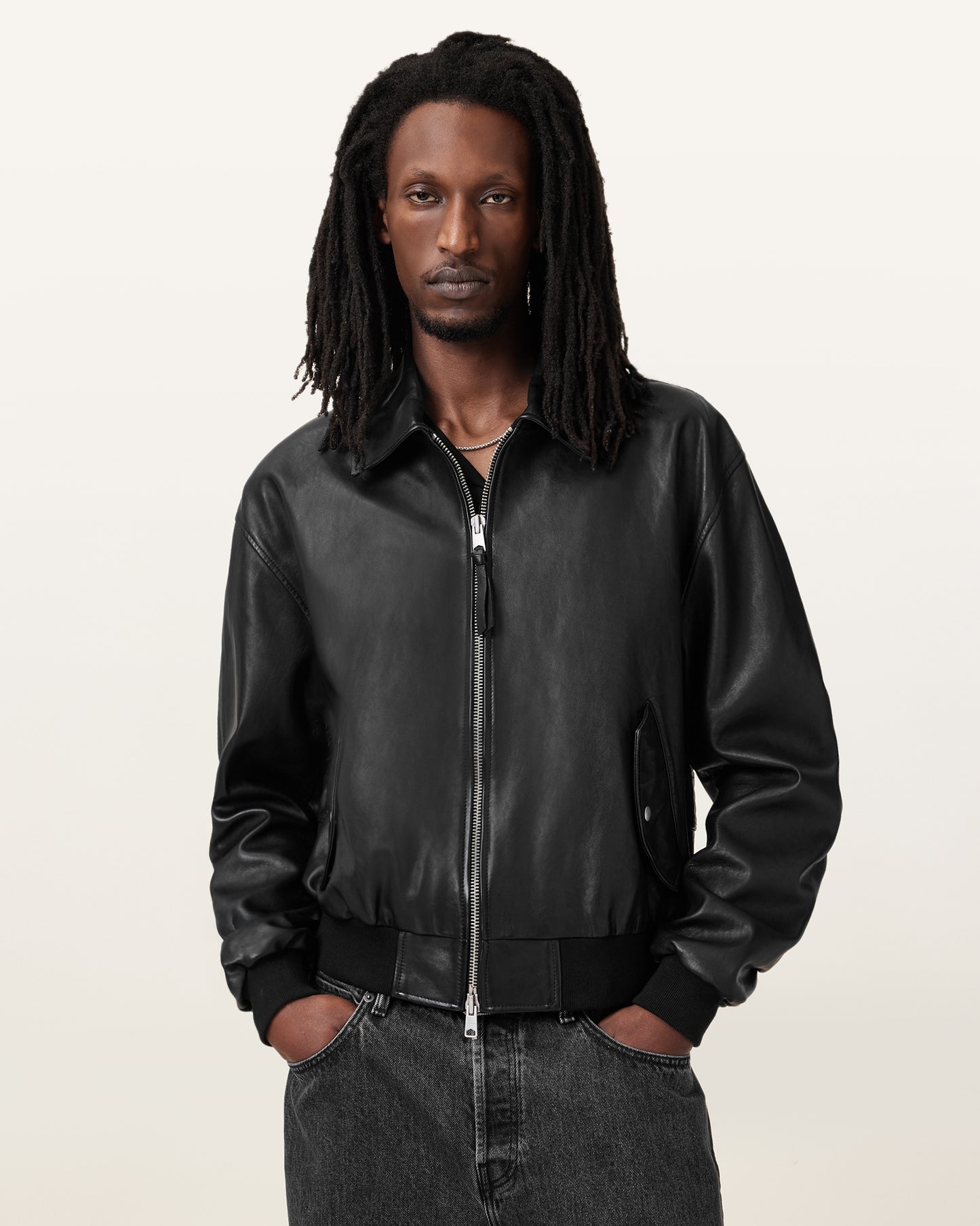 Marco Oversized Bomber Leather Jacket
