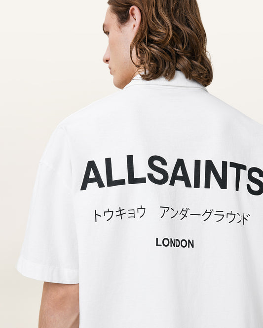 ASHEN WHITE Color Underground SS Polo from AllSaints